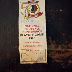 Football   1986 Redskins Vs  Rams Playoff Ticket