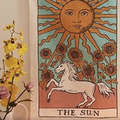 Bohemian Sun Tarot Flag Tapestry