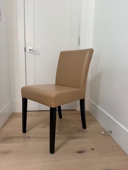 Crate & Barrel - Lowe Latte Leather Dining Chair