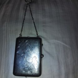 Antique Sterling Silver Wallet With Old Coins