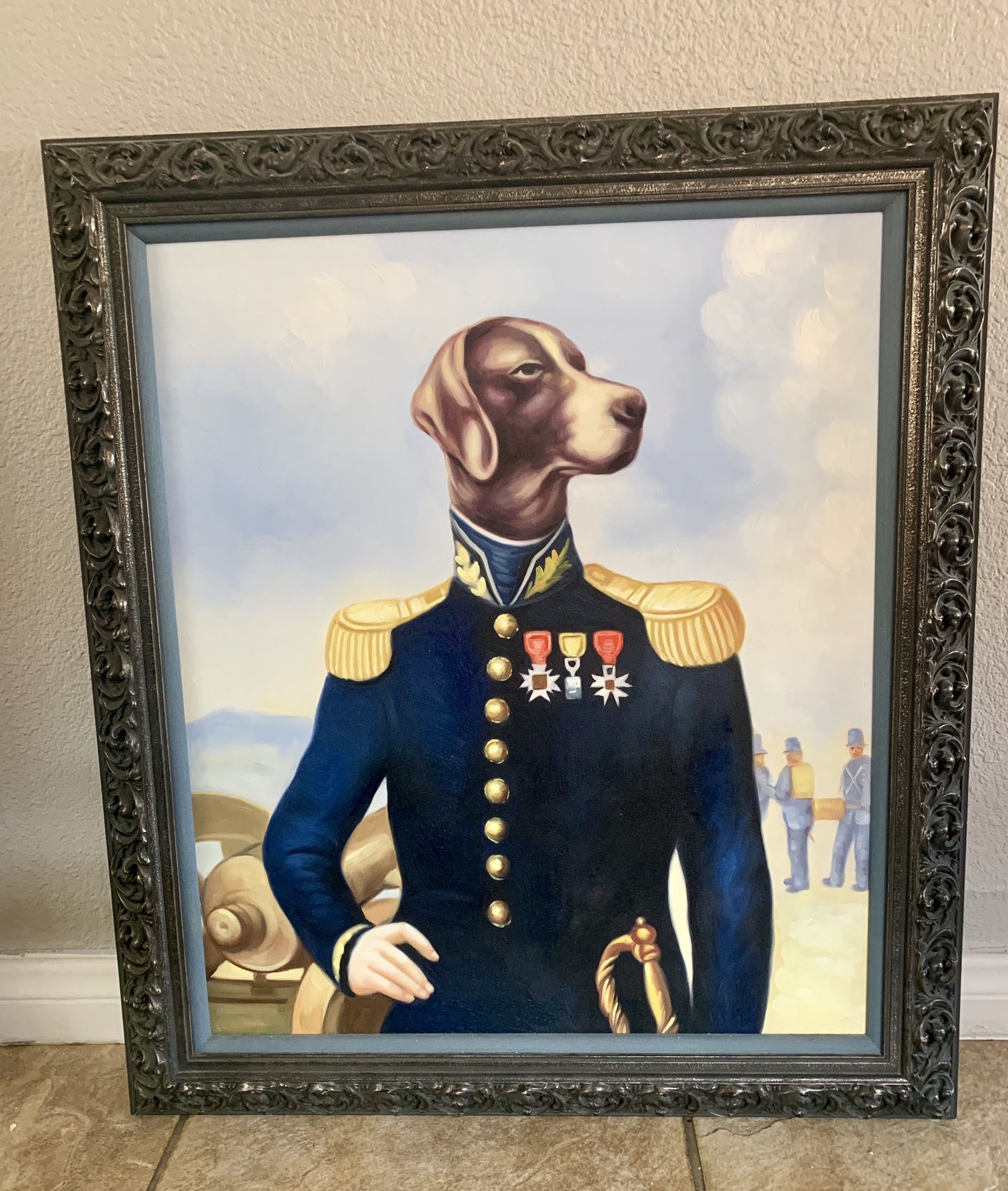 Oil dig painting In custom framed