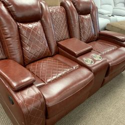Elegant Leather Loveseat and 3 Seats Sofa