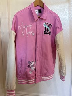 Disney “Her Universe” 2025 Pink Mickey Mouse Varsity Jacket