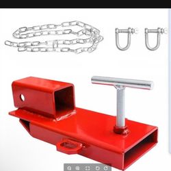 Forklift Trailer Hitch Attachment, EBESTTECH 1 PC 2" Receiver Trailer Towing Adapter with Chain Red