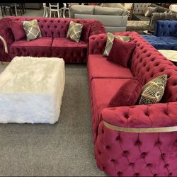 Lupino Velvet Sofa & Loveseat  ,Free delivery 