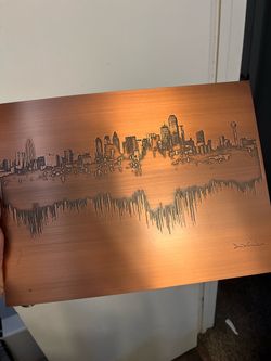 Dallas Texas skyline city Plaque
