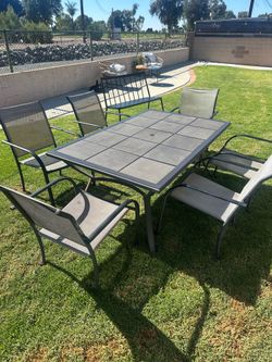 Outdoor table 6 chairs and bench