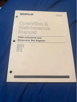 Caterpillar 3208 Industrial & Generator Set Engines Operation Maintenance Manual