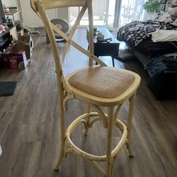 **MOVING OUT** Beige Bar Rattan Stools (can be sold individually or together)