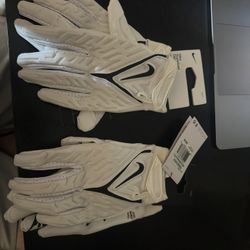 White Nike Football gloves 