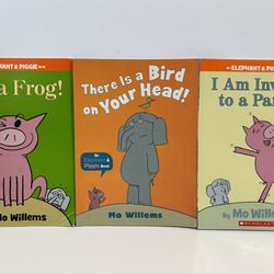 Lot of 3 Elephant & Piggie Paperbacks Books by Mo Willems
