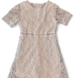 Womans Mocha Elegant Casual  Skirt Cream White Dress Size Small