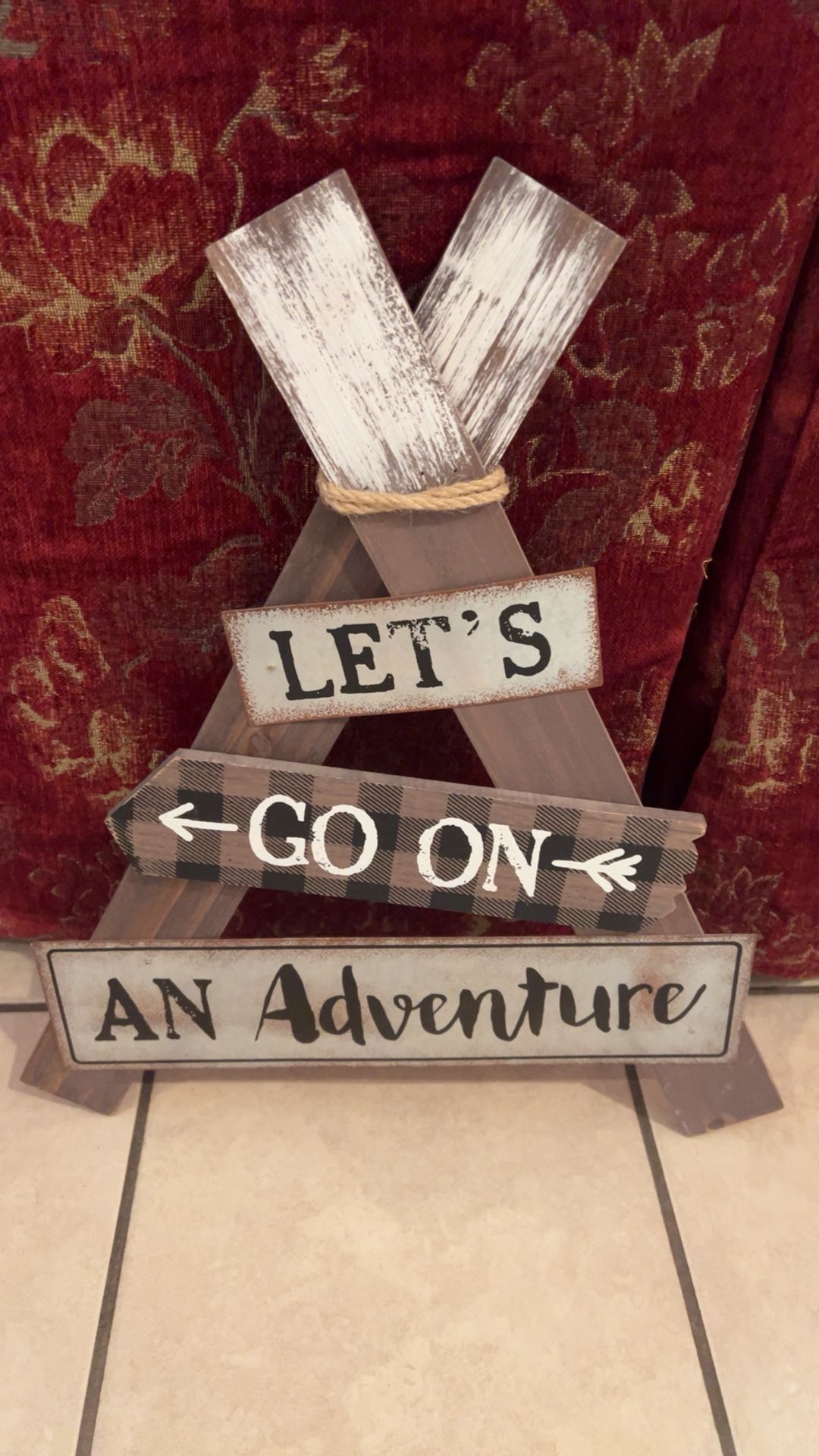 Lets go on an adventure wood sign