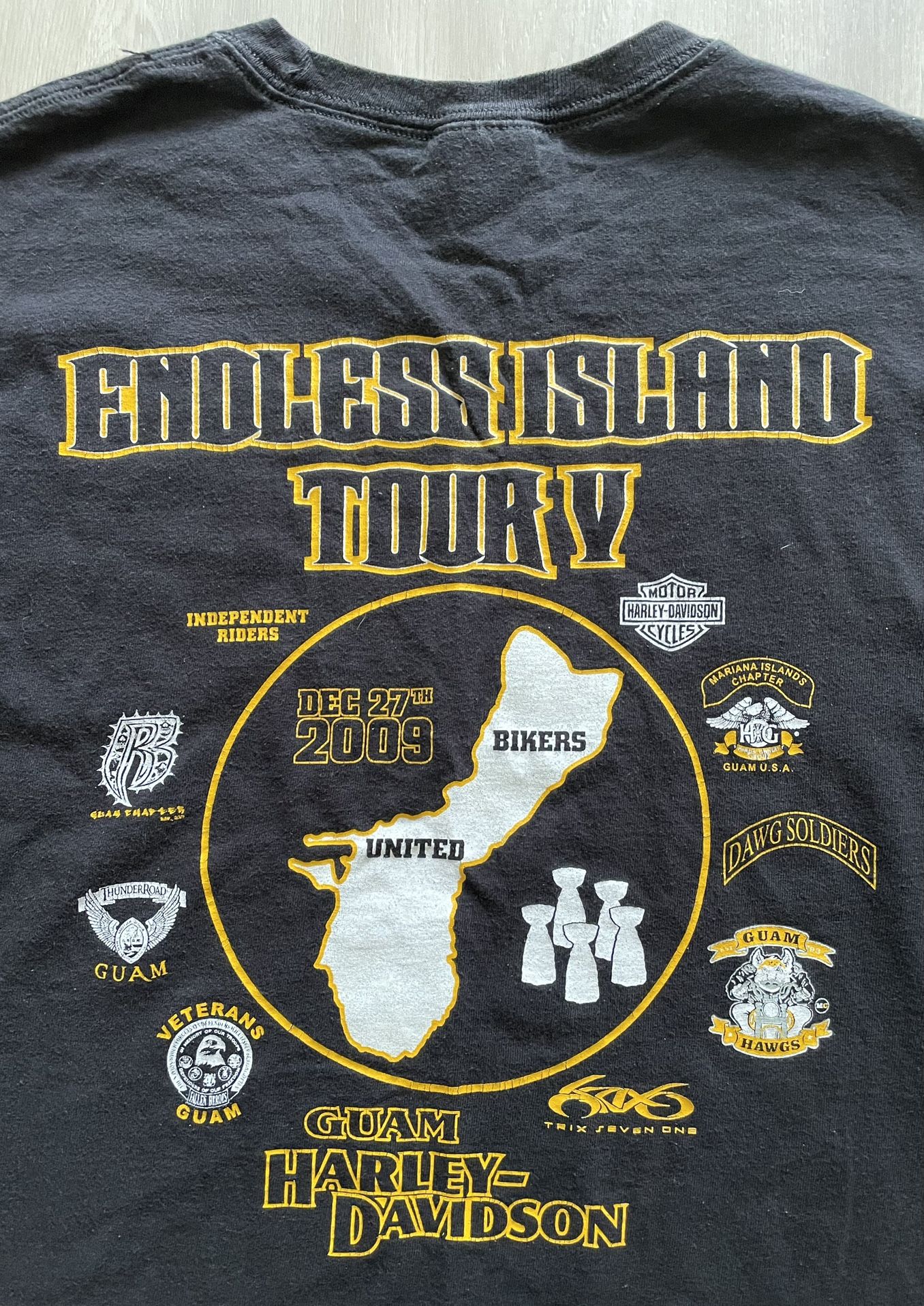 Vintage Y2K Harley Davidson x Ruff Ryders Guam Endless Island Tour Shirt  Sz L