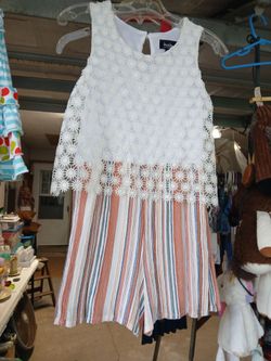 Girls DRESSES, White Jean Vest, Blouses, SIZE 14 $3