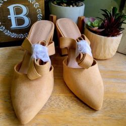 Coutgo Women's Chunky Heel Mules