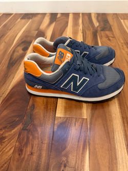 New Balance 574 Navy Orange Sneakers