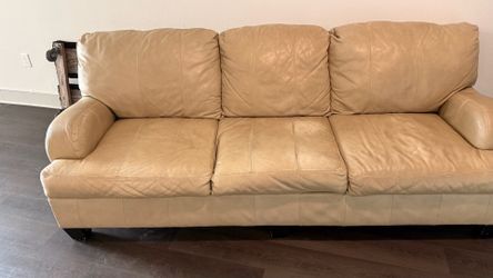Leather couch (cream color, in good condition)