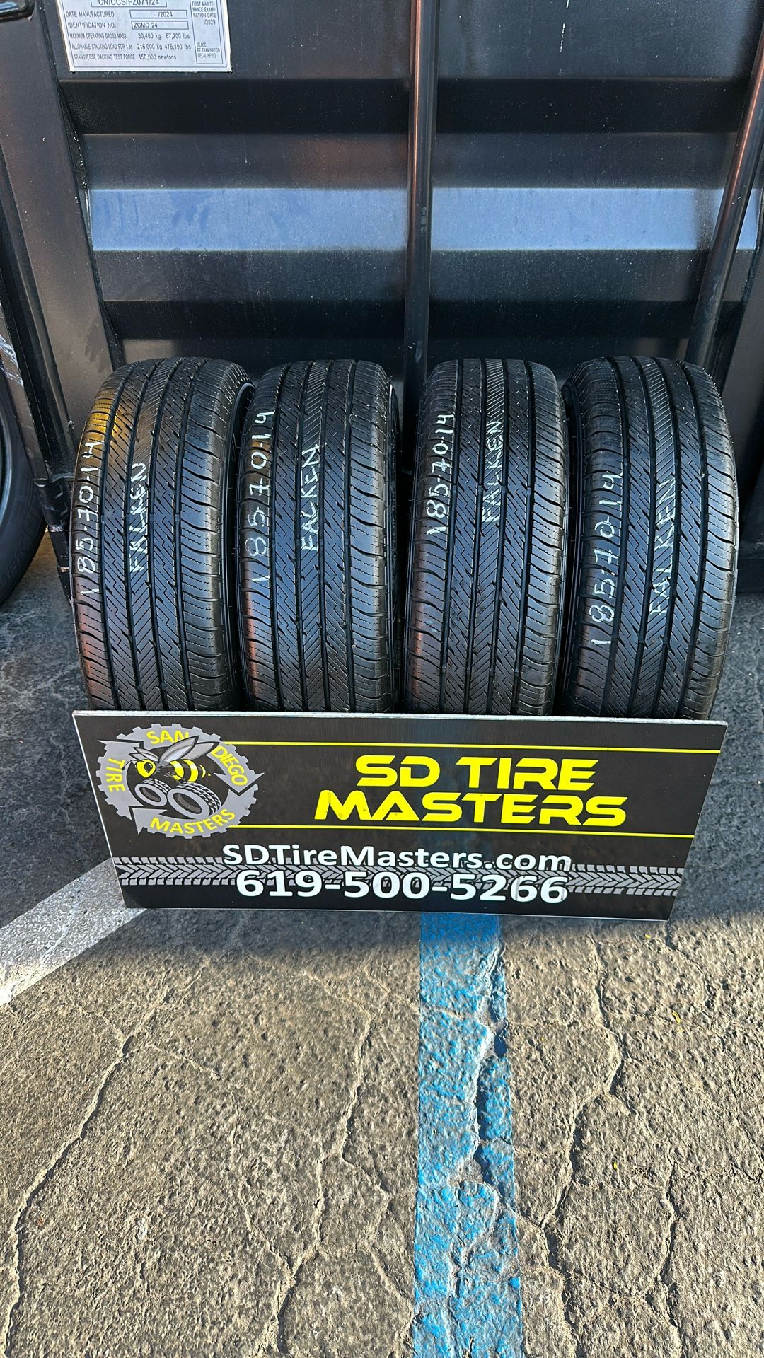 4 Used Tires 185/70/14 Falken Pro G5 Touring A/S $280 Cash Price 