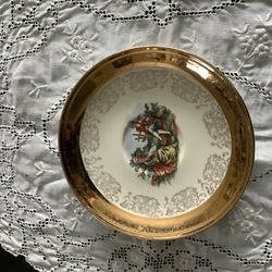 Vintage Sabin Crest-O-Gold 22K Gold Leaf Plate