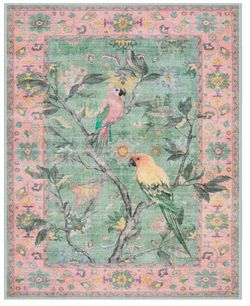 8x10 Pink And green Rug 