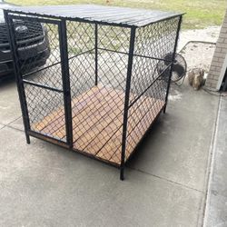 AMAZING LARGE DOG OUTSIDE KENNEL 