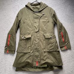 Soperwilton Jacket Womens Small Olive Green  Full Zip Long Sleeve Hoodie