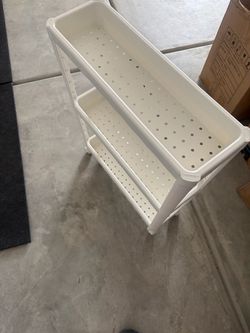 Slim White 3-Tier Plastic Storage Rack