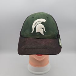 Captivating Headgear Michigan State Spartans Adjustable Green Black Hat. 9