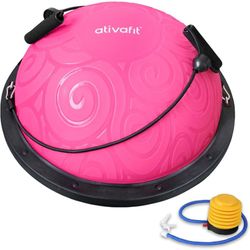 Ativafit Balance Ball Half Exercise Ball Balance Trainer Inflatable Yoga Ball for Home Gym Workouts Core Strength Fitness Half Ball with Resistance 