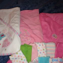 BABY GIRL TOWELS & WASH CLOTHS