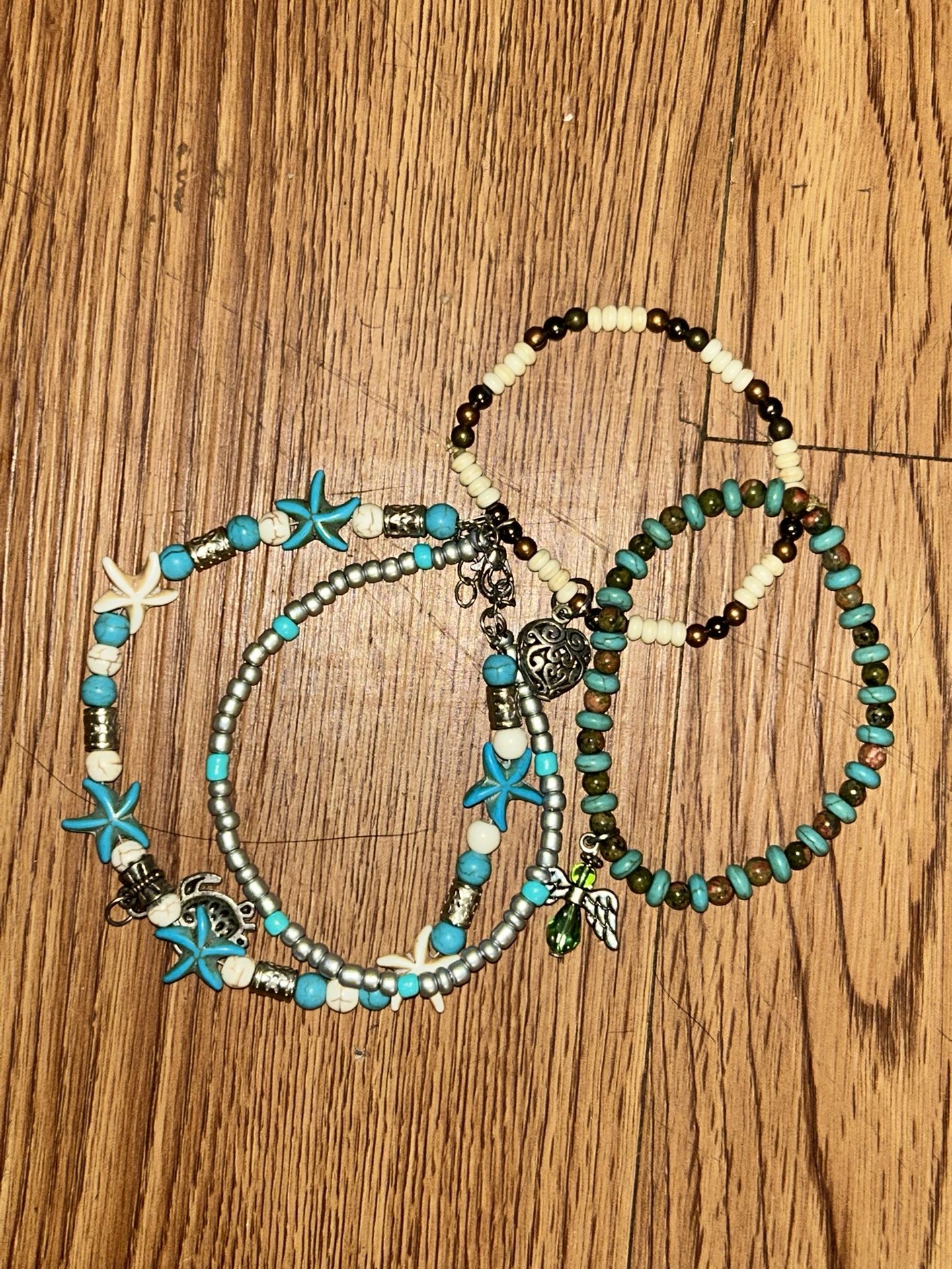 Beachy Bracelets And Anklet