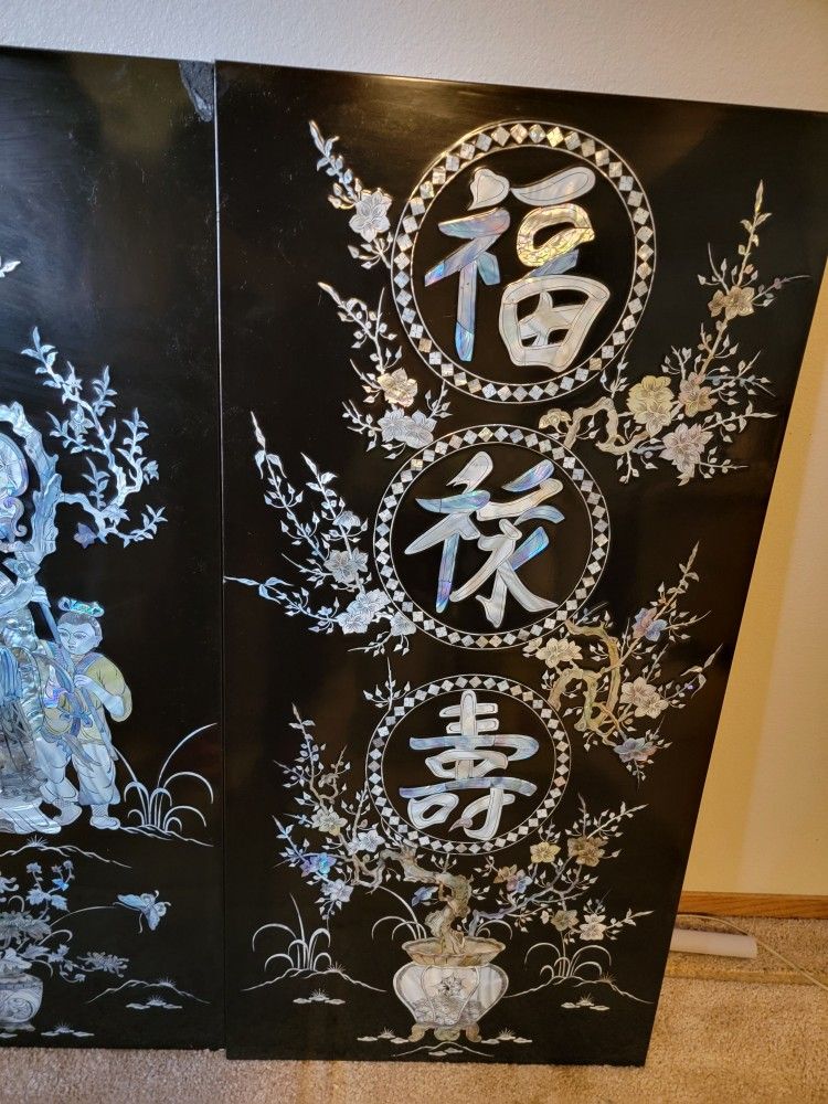 Chinese Black Lacquer And Mother Of Pearl
