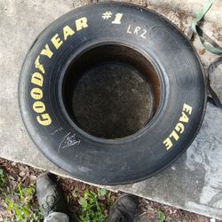 Good Year Nascar Tire Signed By Tony Stewart 