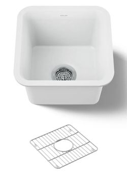 Kohler Cairn 15.5” Undermount Single Bowl Stone Neoroc Composite Bar Sink