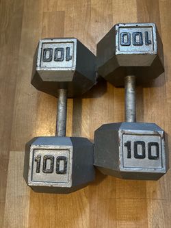 100 lb metal dumbbells
