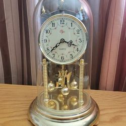 Elgin Anniversary Clock with Glass Dome
