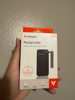 Verbatim Pocket 1TB External SSD USB 3.2 Gen 2 Up to 1000MB/s 1TB, Black/Gray