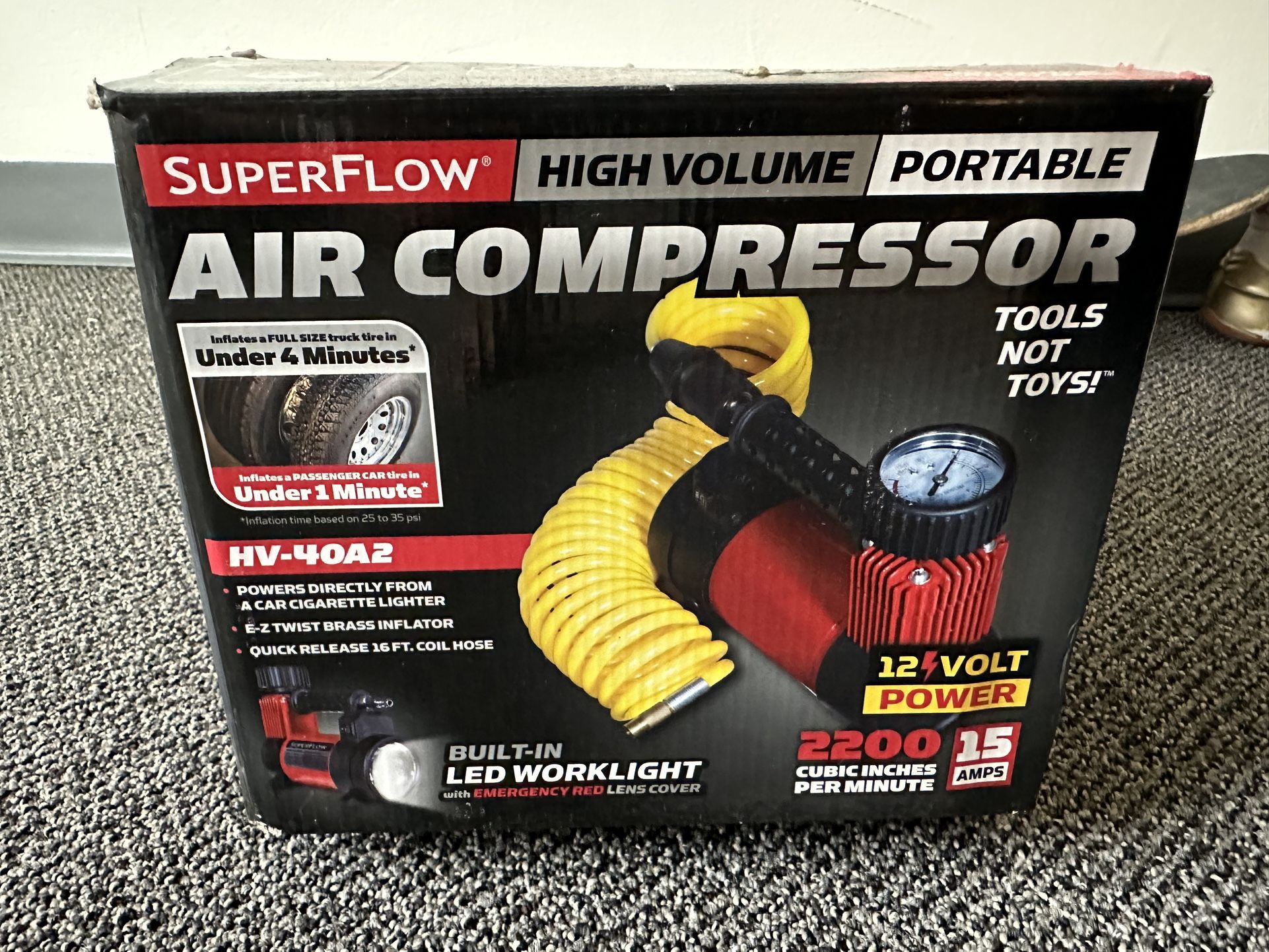 Portable Air compressor HV-40A2 LED Work Light 12V