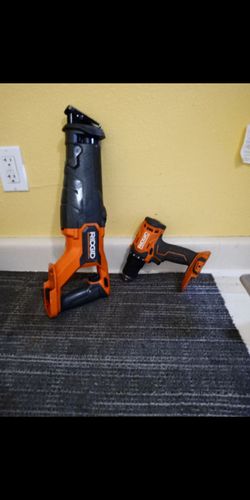 Ridgid 18V  cordless brushless reciprocating sawzell and 18V drill driver in excellent working condition like new