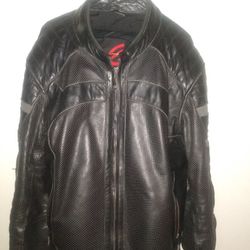 Perforated Leather Jacket Sz L