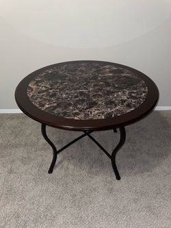 Round Marble Top Accent Table