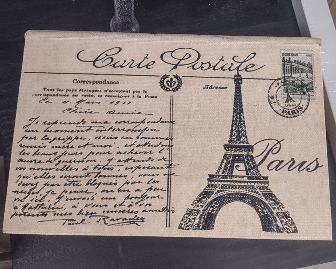 Paris France Eiffel Tower Post Card Letter Box Or Jewelry Holder