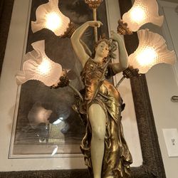 Grecian Lamp On Pedestal