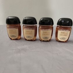 Bath & Body PocketBac Hand Sanitizer Vanilla Coconut Lot Of 4 New (U)
