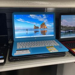 Hp Stream Sky Blue Computer Laptop 14” With Charger Working Condition