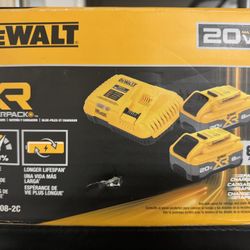 DEWALT 20V MAX XR POWERPACK (2) 8.0Ah Batteries with 12 Amp Fast Charger Starter Kit