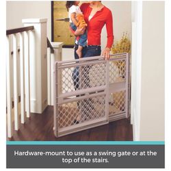 Plastic Baby Gate For Stairs & Doorways - Adjustable Indoor Safety Gate - Made In USA - 26 To 42 Inches Wide