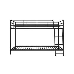 Mainstays Small Spaces Twin-over-Twin Low Profile Junior Bunk Bed, Black, New In Box