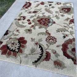 Nice Paisley Flower Pattern Shag Area Rug (63”x90”)